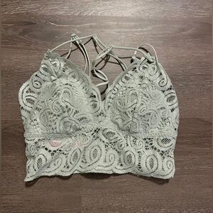 PINK Victoria's Secret Lace Bralette in Light Sage